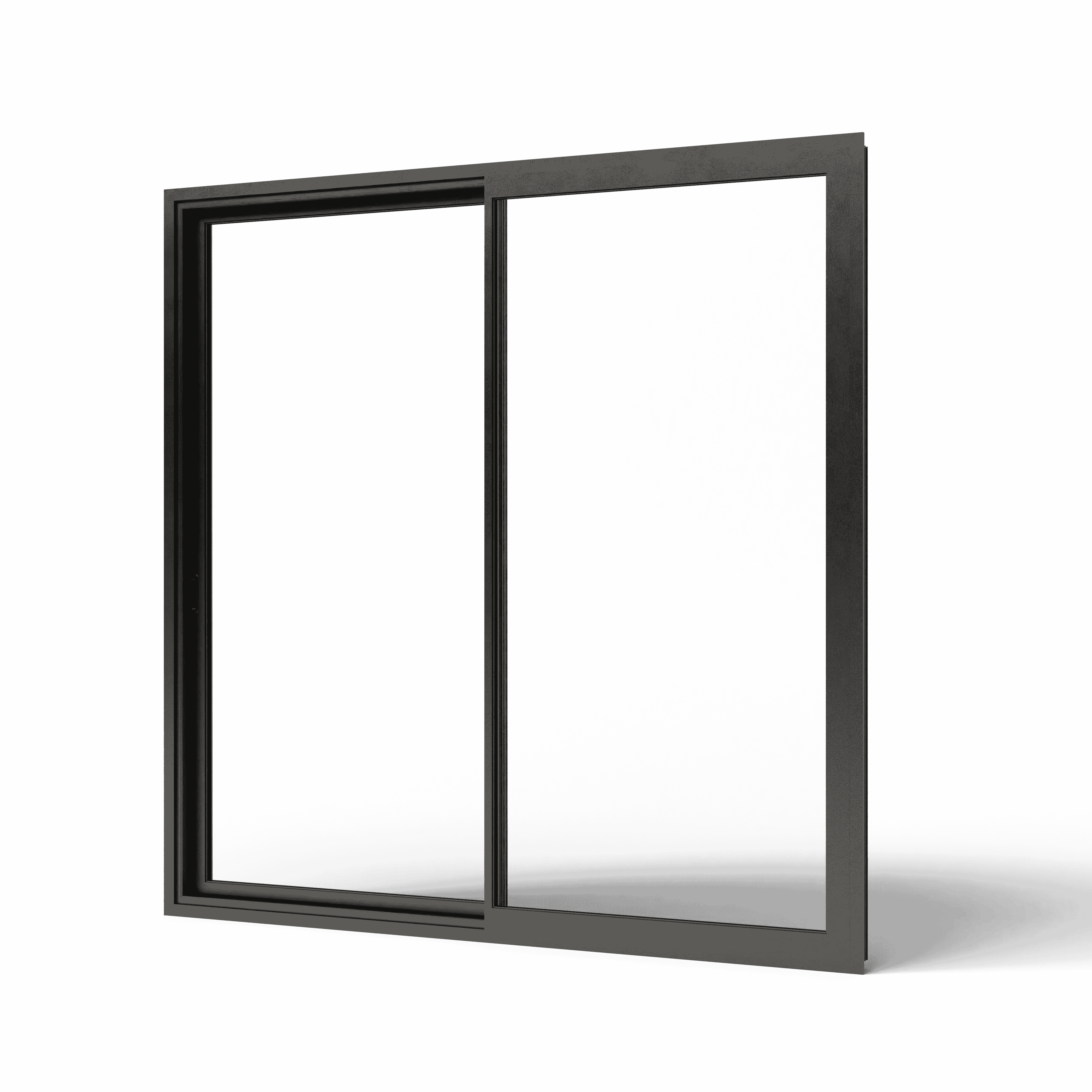 2-delige schuifpui met smalle tussenstijl aluminium